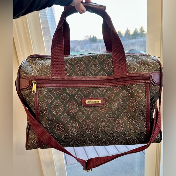 RARE VINTAGE John Weitz Travelers Carry On Overnight Shoulder Strap Duffel Bag - Picture 12 of 14